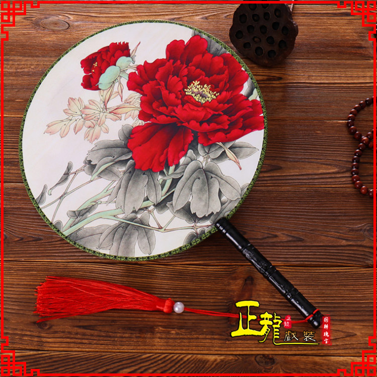 新沂古典中国风团扇空白扇跳舞蹈扇 真丝宫扇