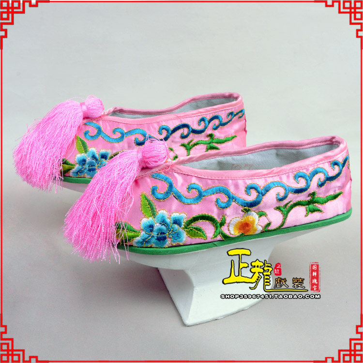 新沂京越剧戏鞋花盆底清朝皇后贵妃宫女花盆底 旗鞋