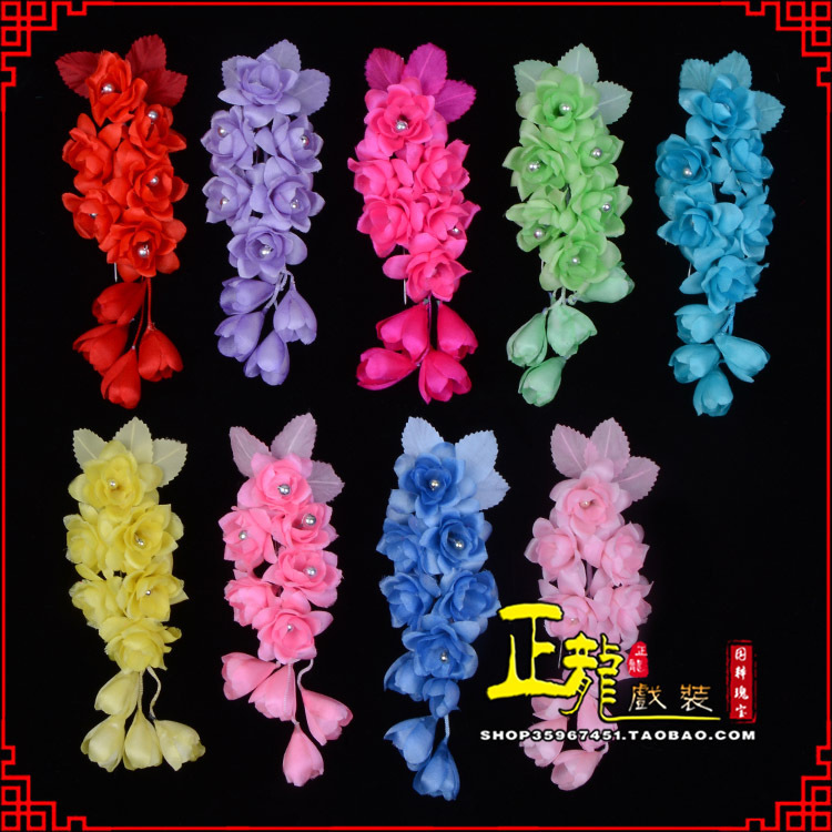 新沂鬓花头饰小花头花 真丝绢花