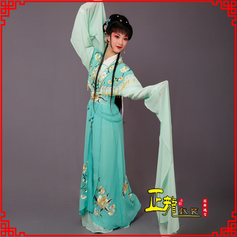 新沂青衣水袖戏服演出服 云肩花旦衣